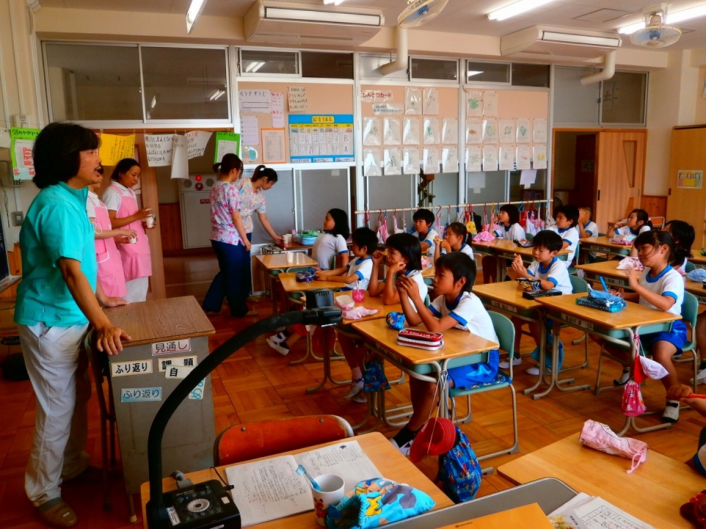 歯磨き指導 深谷市立岡部西小学校